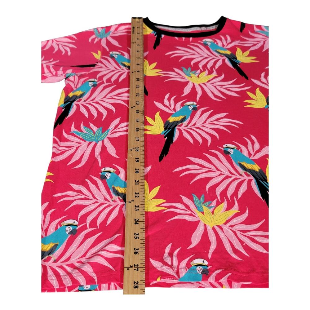 Free Planet Tropical Parrot Pink Short Sleeve Crew Neck Men's Size Medium - Picture 3 of 7
